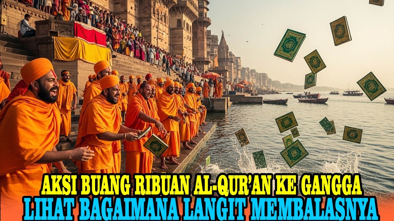 MERINDING❗Detik-Detik Adzab Langit Menghantam Penghina Al-Qur'an di Tepi Sungai Gangga!