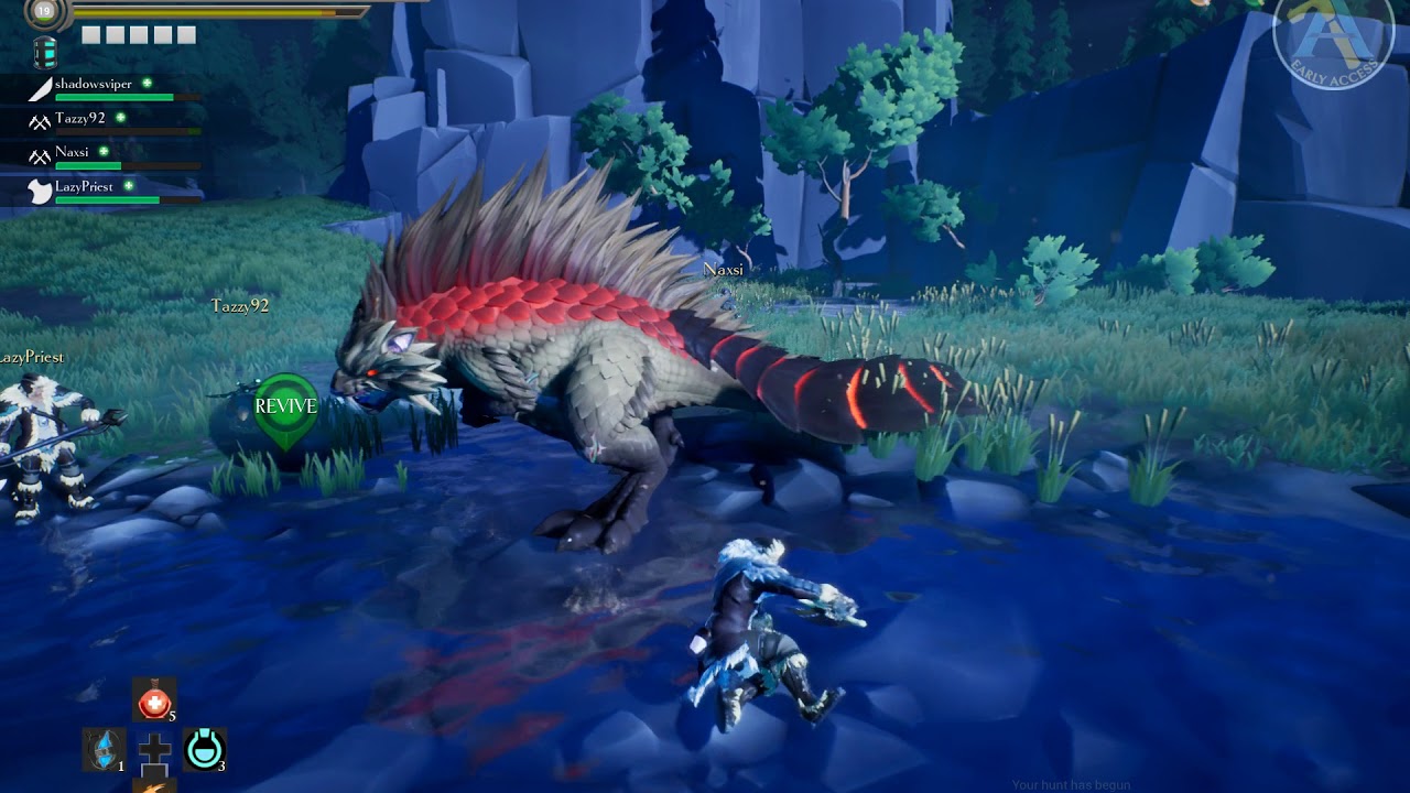 Dauntless Alpha : Gnasher hunt and Town/interface quick look