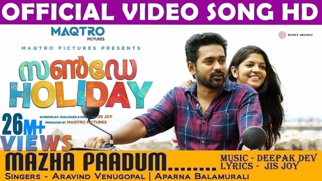 Mazha Paadum Video Song | Sunday Holiday | Asif Ali | Aparna Balamurali | Deepak