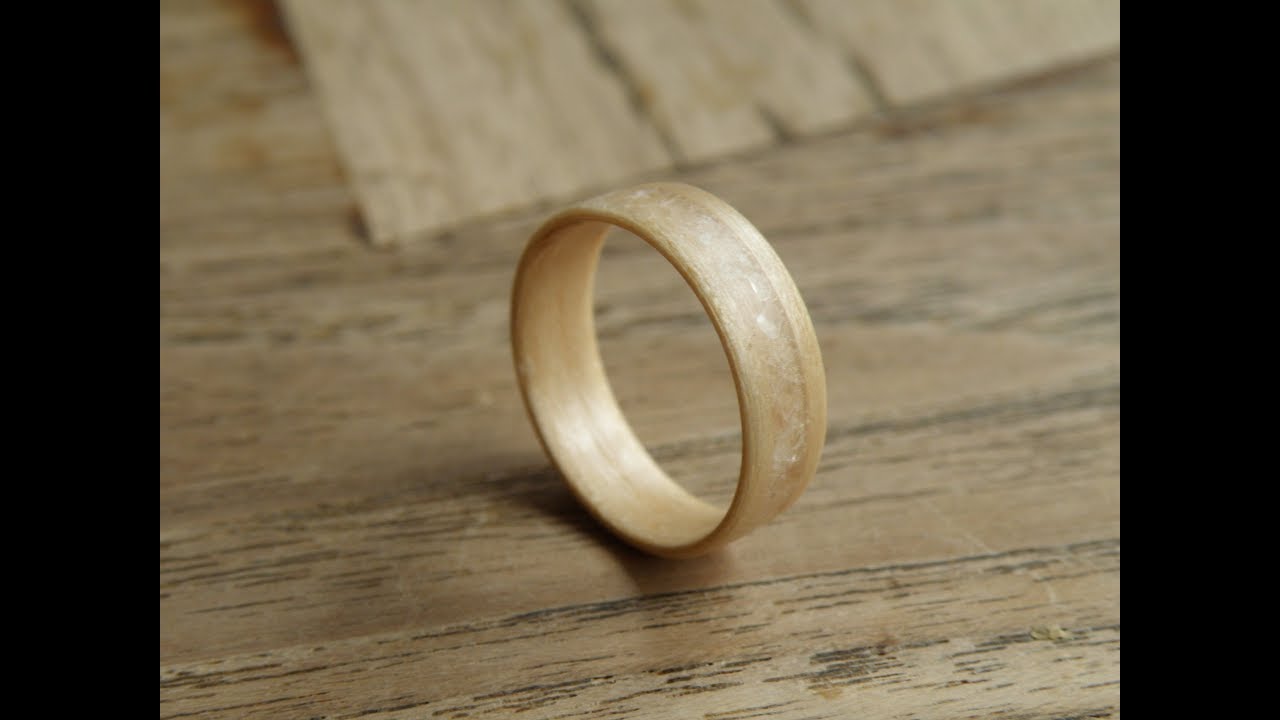 Woodturning - Rose quartz maple ring