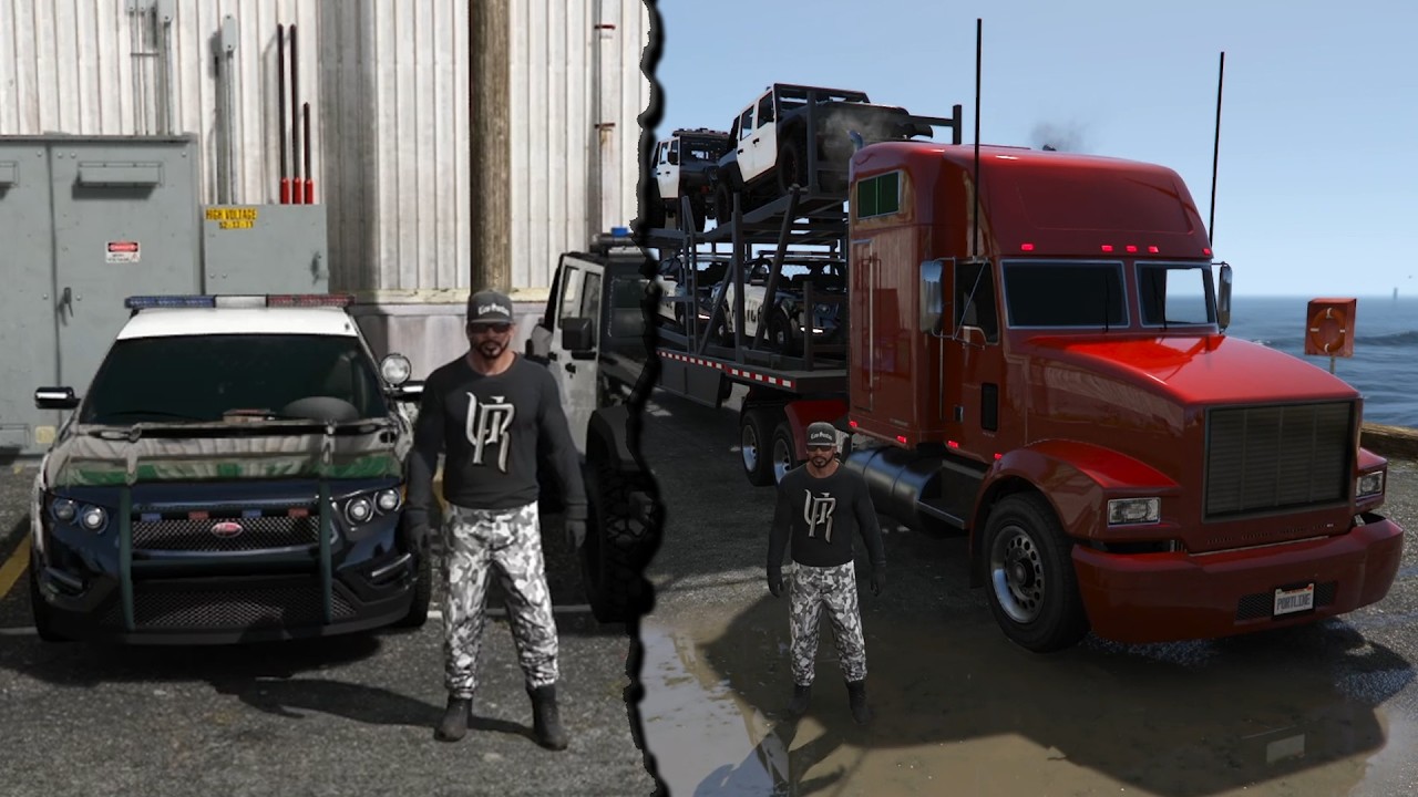 JADI SUPIR TRUK ANGKUT MOBIL POLISI - GTA 5 MOD INDONESIA