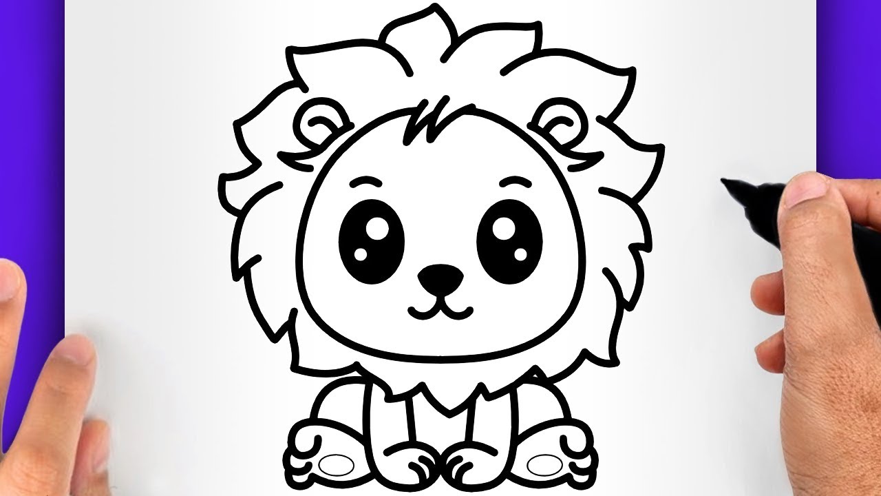 DESSIN FACILE KAWAII | COMMENT DESSINER UN LION FACILEMENT - DESSIN DE LION FACILE