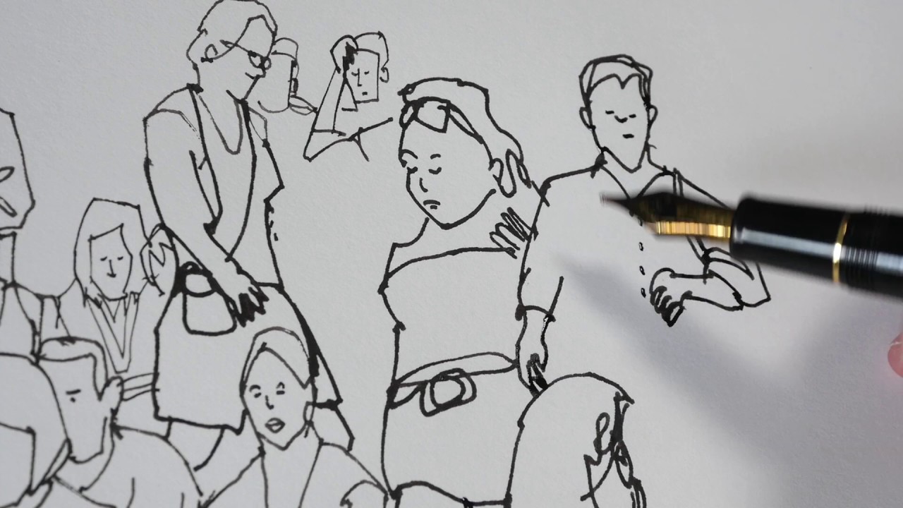 Sketching a Crowd of People (timelapse)