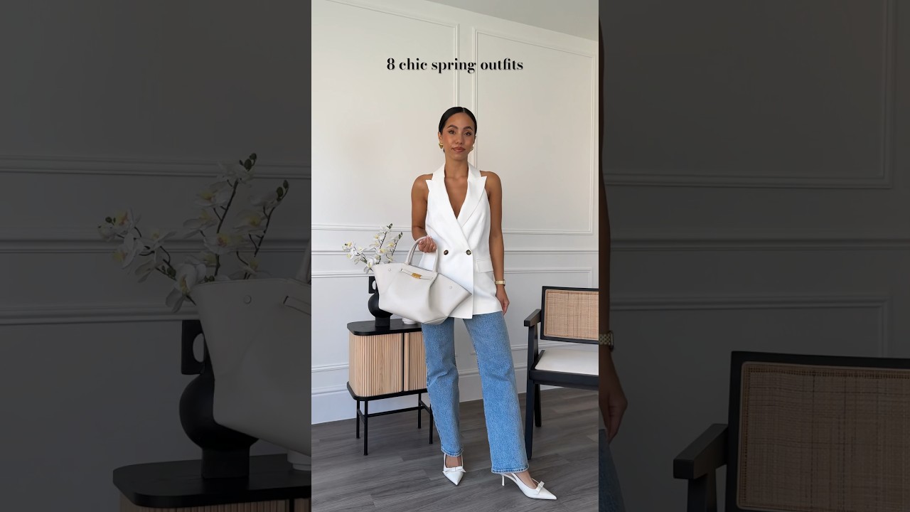 8 chic spring outfits 🤍 spring style #springoutfit #summeroutfits #outfioutfits #ootd