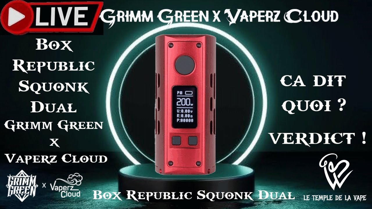 Revue Box Republic Squonk Dual Grimm Green X Vaperz Cloud