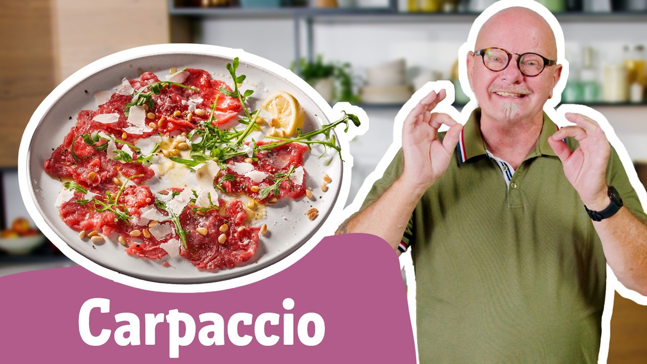 Rinder-Carpaccio &ndash; Rezept f&uuml;r italienische Vorspeise mit Rucola und Parmesan 🧀🌿| REWE Deine K&uuml;che