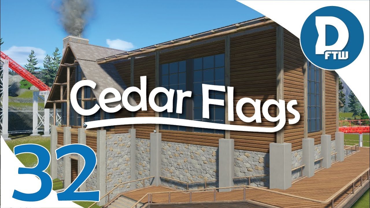 Let's Design Cedar Flags Ep. 32 - Designing a Ski Lodge Themed Station Building - Planet Coaster