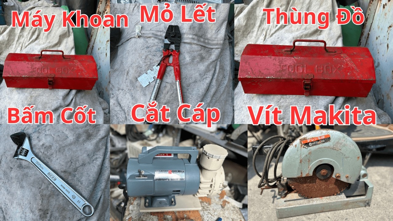 Khoan bê tông Makita, Kìm bấm cốt, Thùng đồ nghề, Nhiều đồ điện nhỏ lẻ giá rẻ  -  0787.868.898