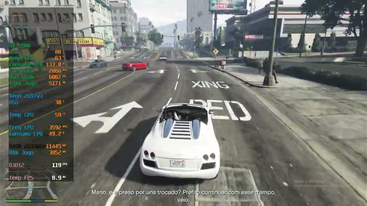 GTA V RX 7600 + XEON 2697V3 CAMPANHA E ONLINE