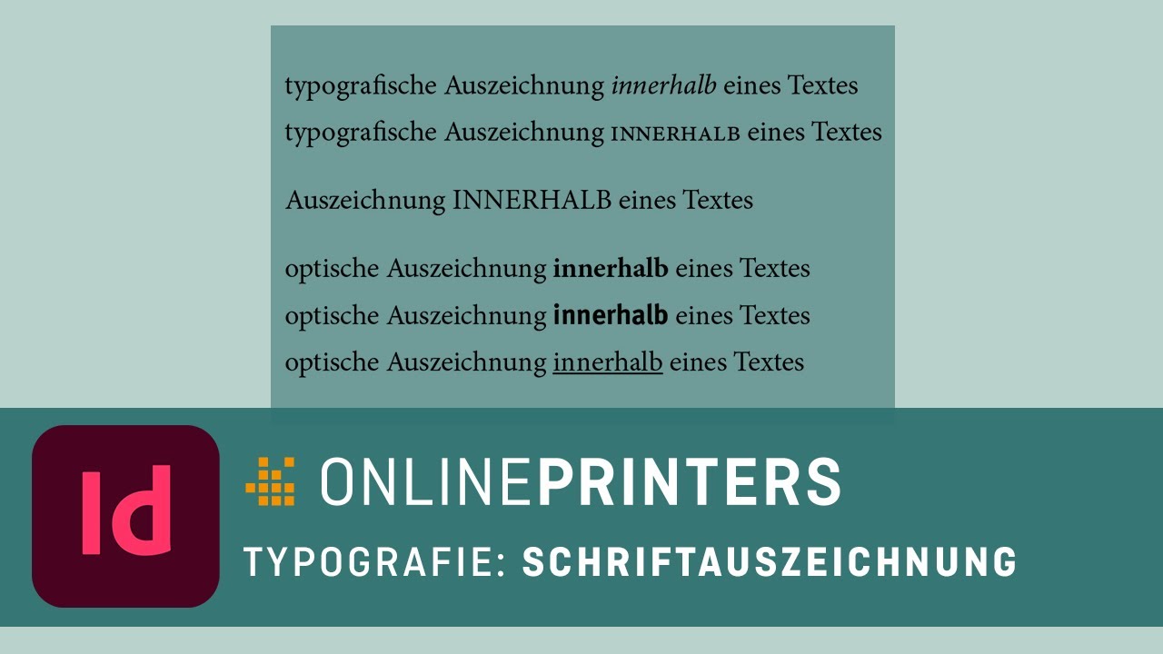 Typografie: Schriftauszeichnung