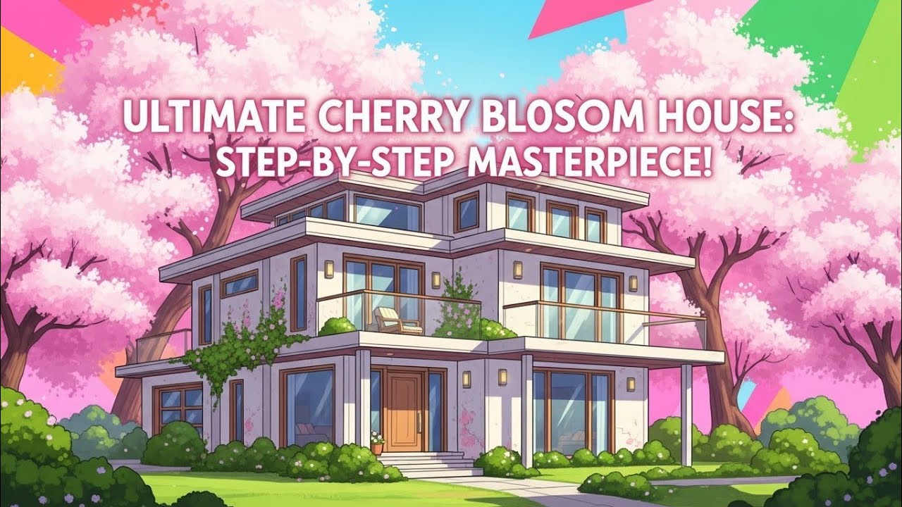 Minecraft Cherry Blossom House Tutorial 🌸 | Beautiful Pink Lake House Build