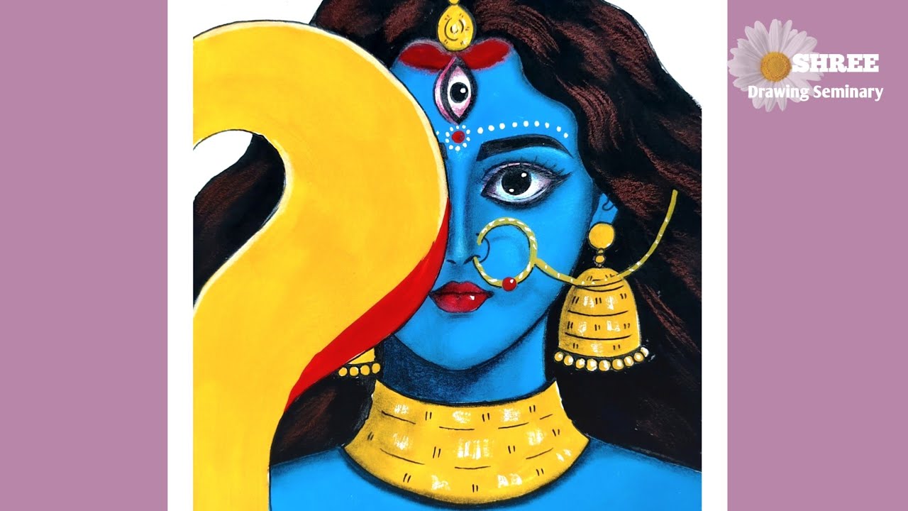 Maa Kali Drawing Very Easy Step By Step / Goddess Kali Drawing