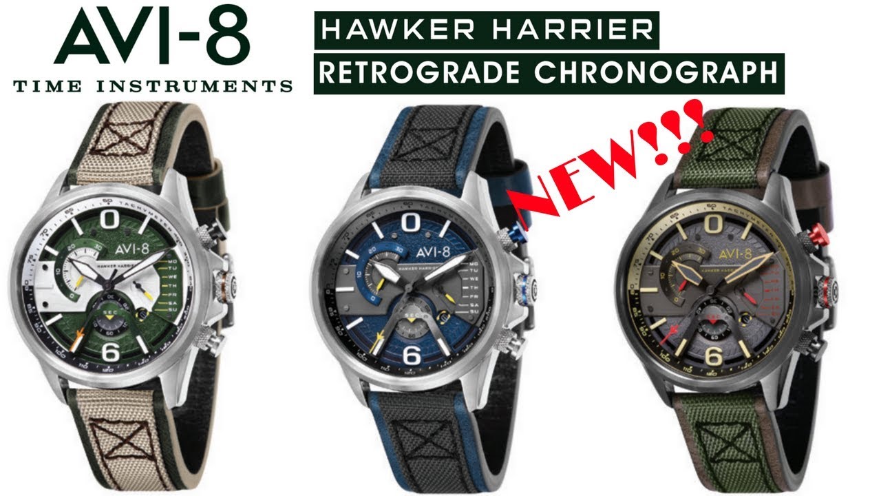 (4K) AVI-8 HAWKER HARRIER II RETROGRADE CHRONOGRAPH WATCH REVIEW MODEL: AV-4056