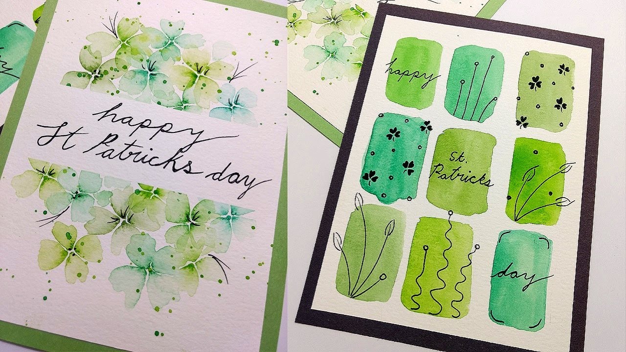 EASY St Patricks Day Cards Part 1 Watercolor cards for beginners