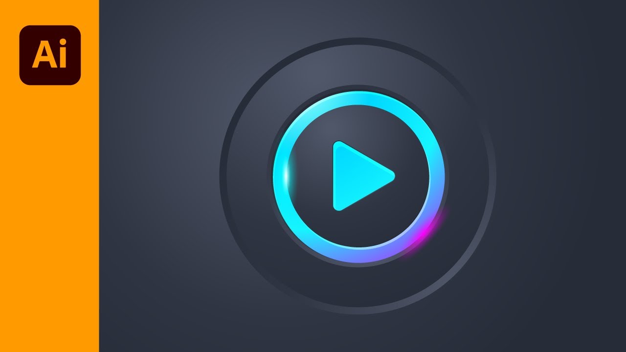 How to create Futuristic PLAY BUTTON in Adobe Illustrator