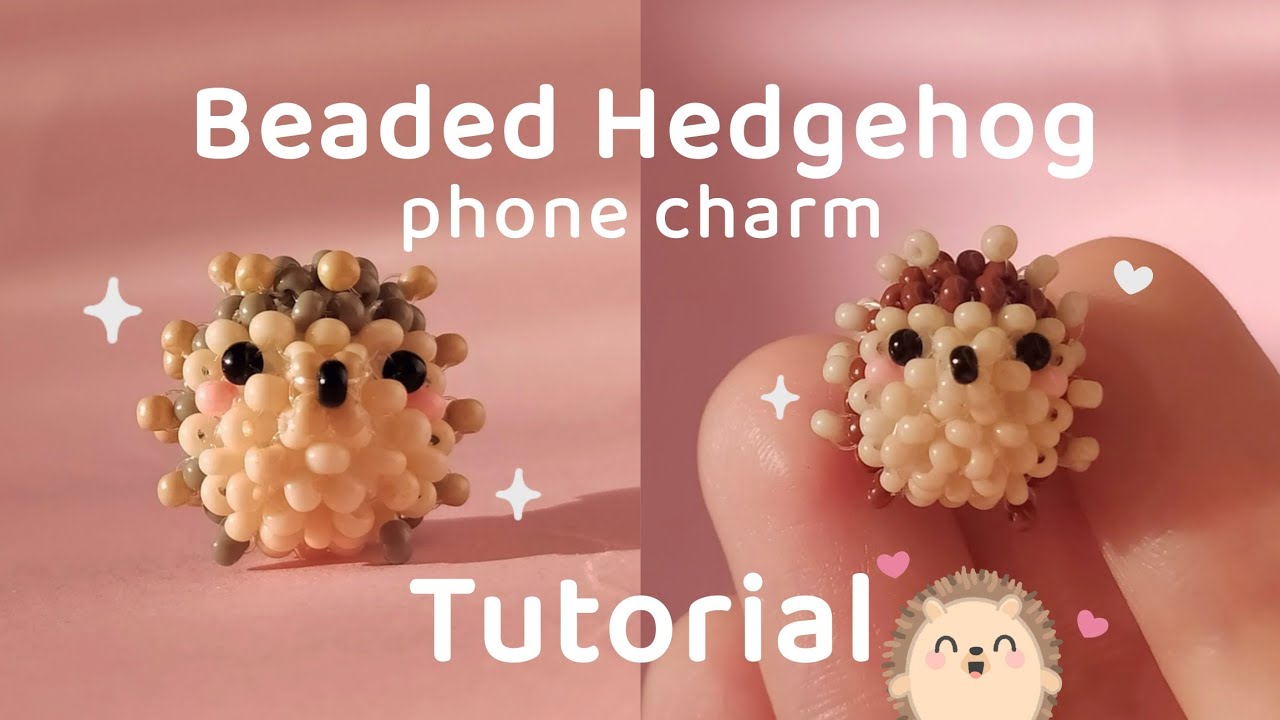 How to Make a Beaded Hedgehog Phone Charm & Keychain | Beginner Friendly Hedgehog Amigurumi Tutorial