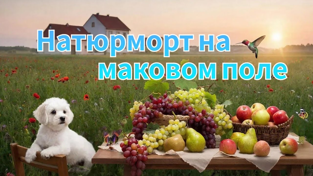 Натюрморт на маковом поле. Процессы, распаковка.