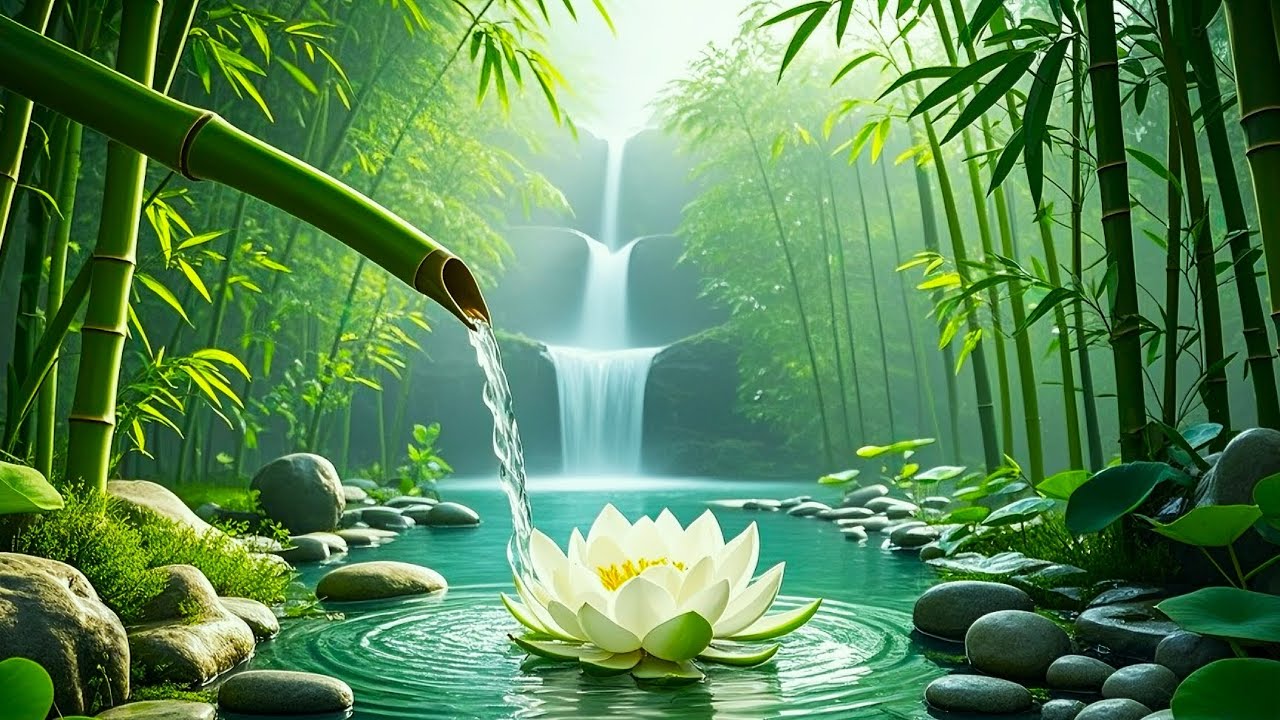 Deep Sleep Relaxing Music 🌿 Bamboo Water Sounds, Nature Ambience for Better Sleep