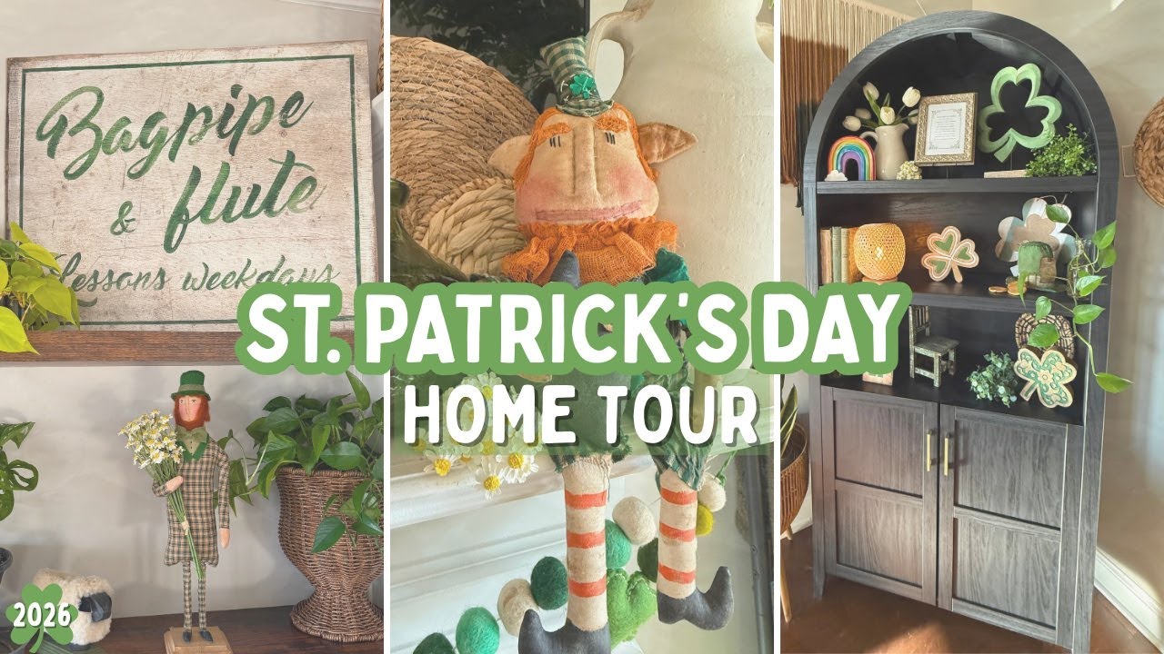 St. Patrick&rsquo;s Day Cozy Home Tour 2026 🍀| New Vintage Inspired Sign & Primitive Decor!