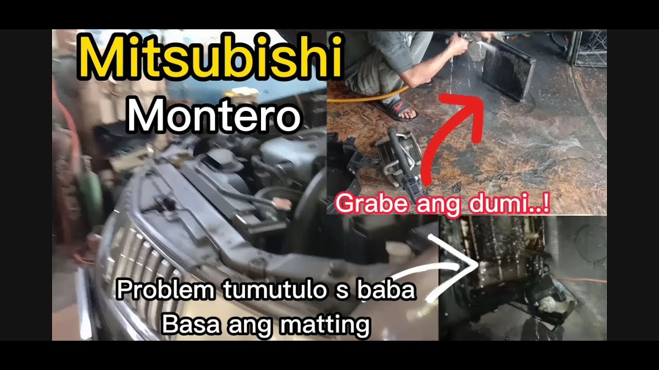 Mitsubishi Montero basangbasa ang matting How to cleaning aircon Vlog 27
