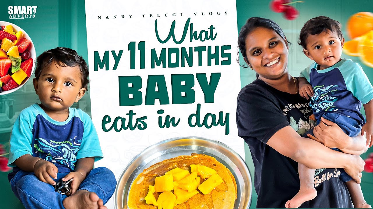 👶 What my 11 months baby eats in a day // Baby food // pancakes for baby //nandy Telugu vlogs