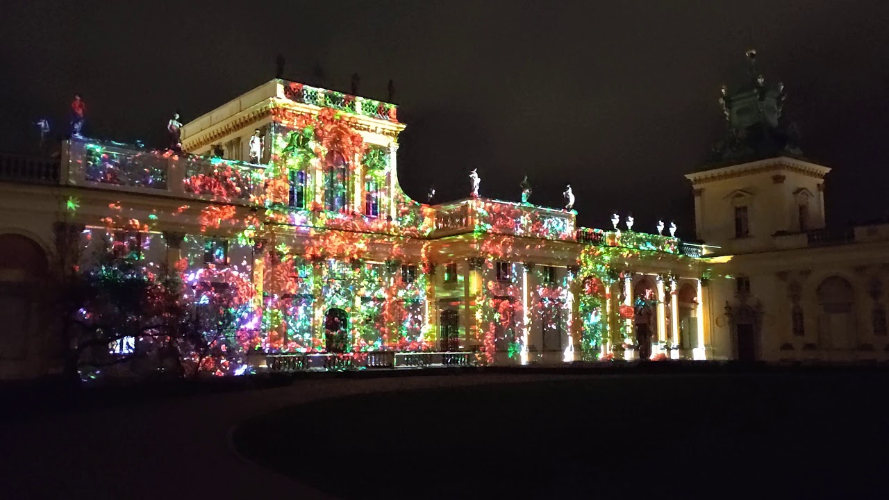Kr&oacute;lewski Ogr&oacute;d Światła Wilan&oacute;w Warszawa mapping Ad Solem 18:30 25.12.2020