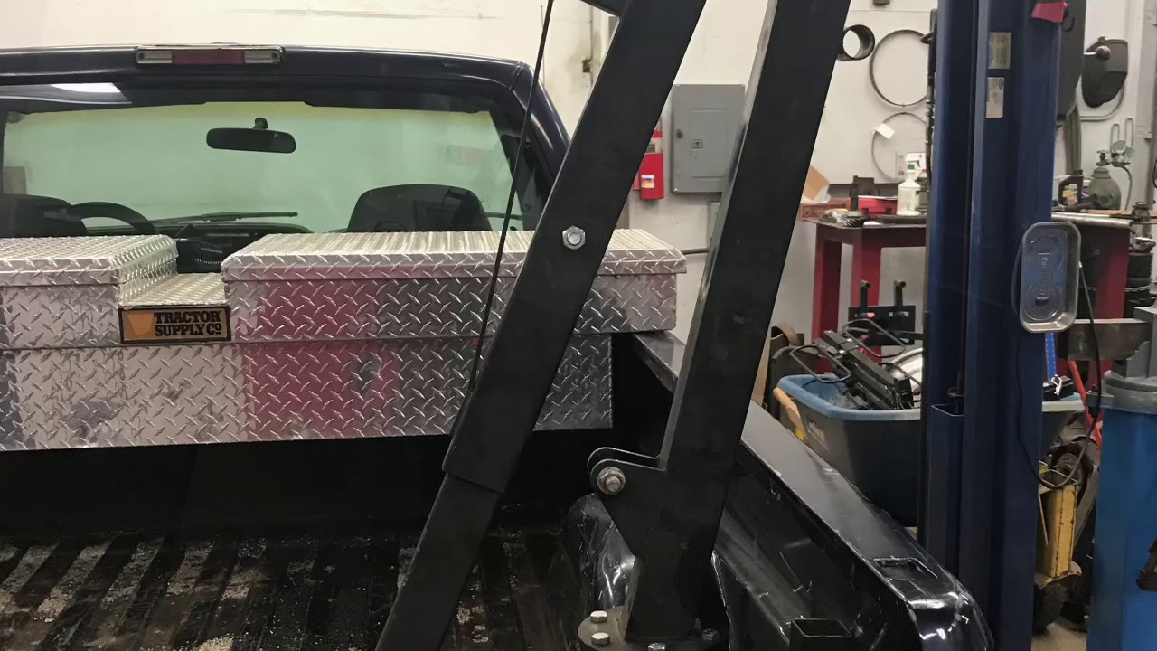 Shop built pickup truck crane
