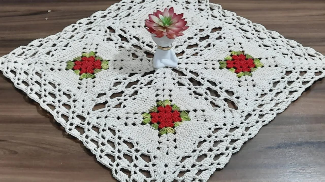 ❣️TOALHA DE MESA LINEA/ CENTRO DE MESA LINEA EM CROCH&Ecirc;