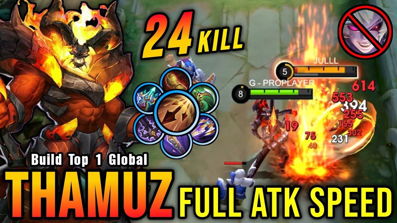 24 Kills!! Thamuz Full Attack Speed Build (PLEASE TRY) - Build Top 1 Global Thamuz ~ MLBB