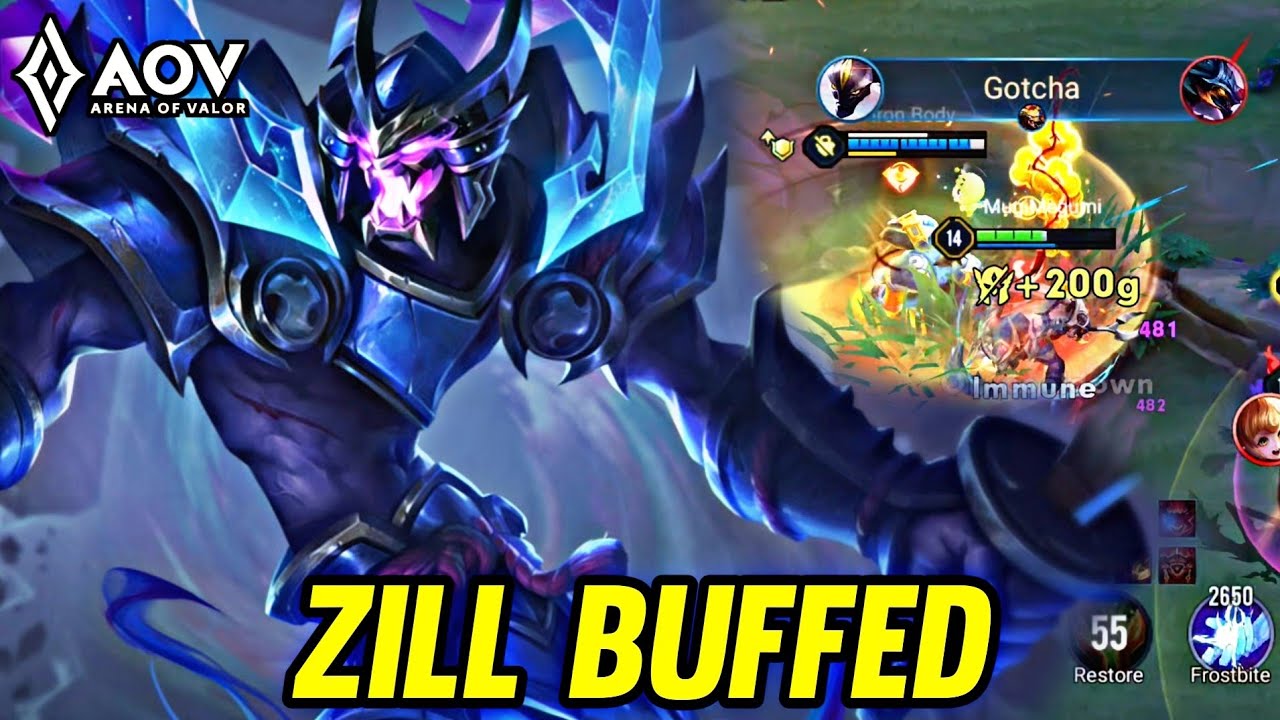 AOV : ZILL BUFFED NEW PATCH - ARENA OF VALOR LIENQUANMOBILE ROV