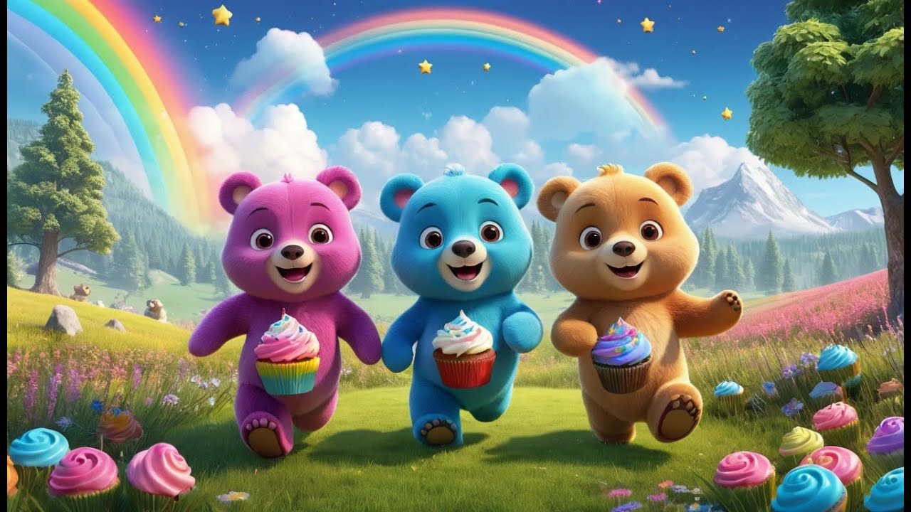 Three Little Bears in the Forest | Fun Kids Song | Playful Nursery Rhyme