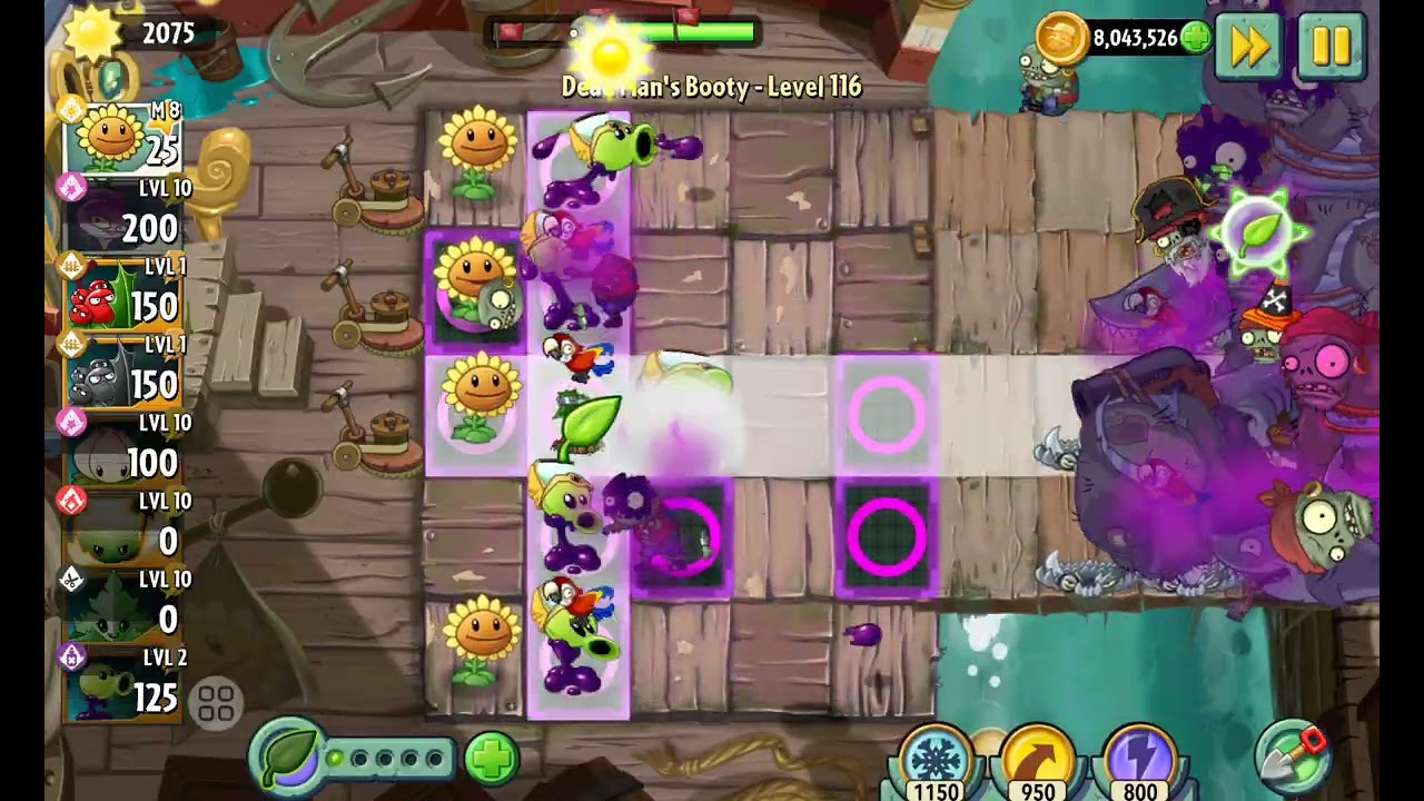 Plants Vs Zombies 2: Dead Man's Booty level 116 #zombies #games #plantsvszombies #pvz #jump