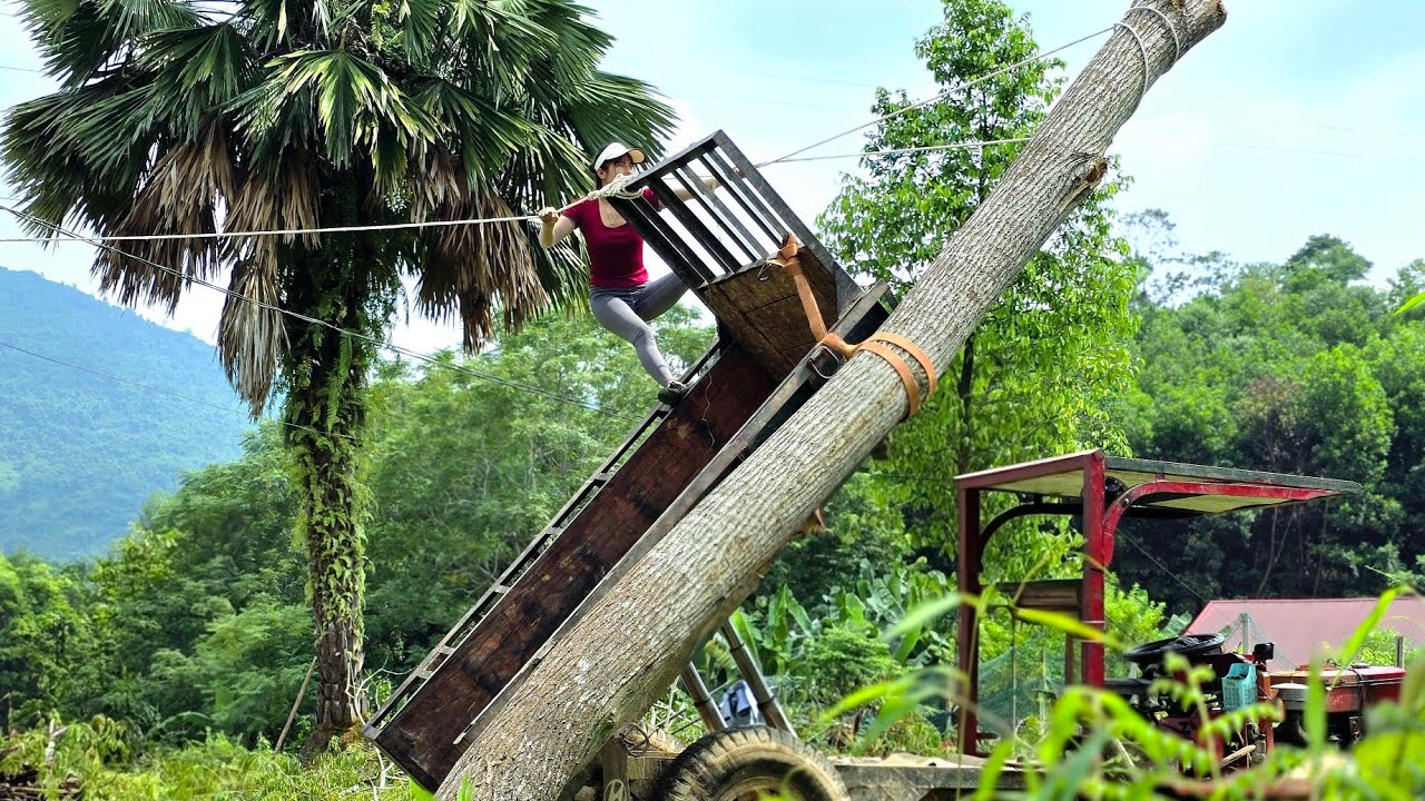 Agricultural truck,wood loading skills,an unlucky logging day#agricultural#woodtruck#truck 