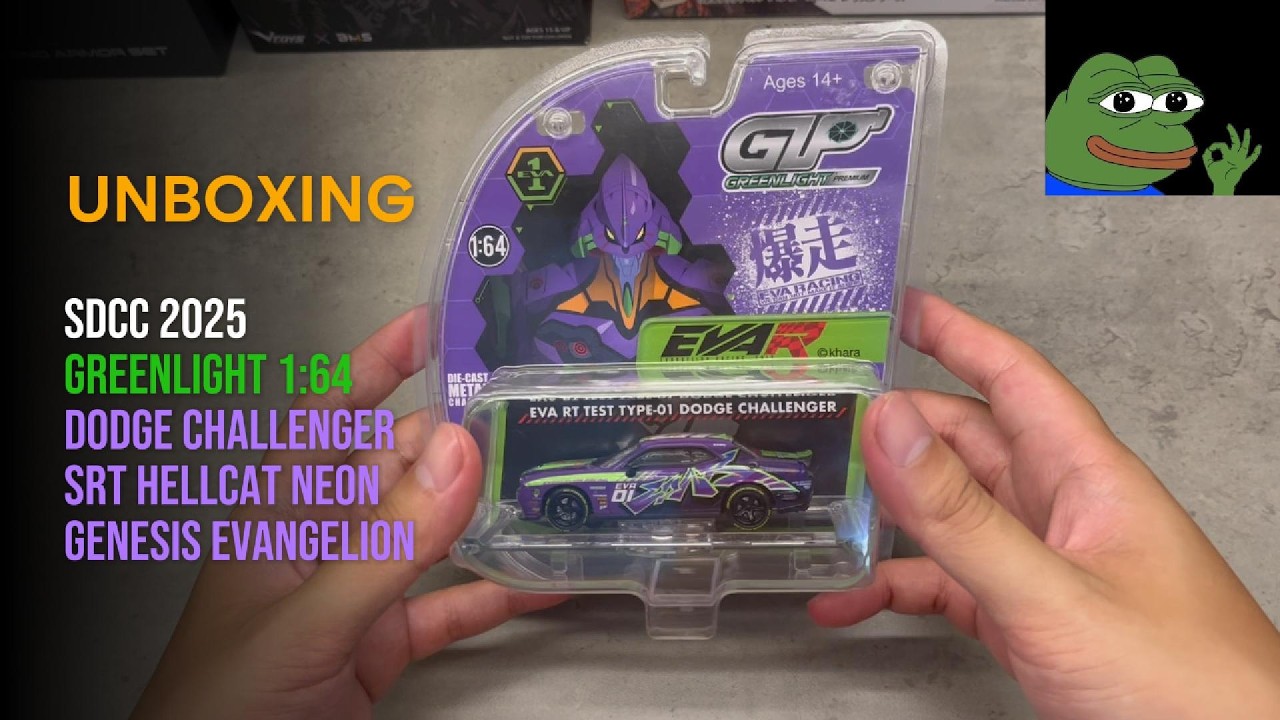 Unboxing SDCC 2025 Greenlight 1:64 Dodge Challenger SRT Hellcat Neon Genesis Evangelion