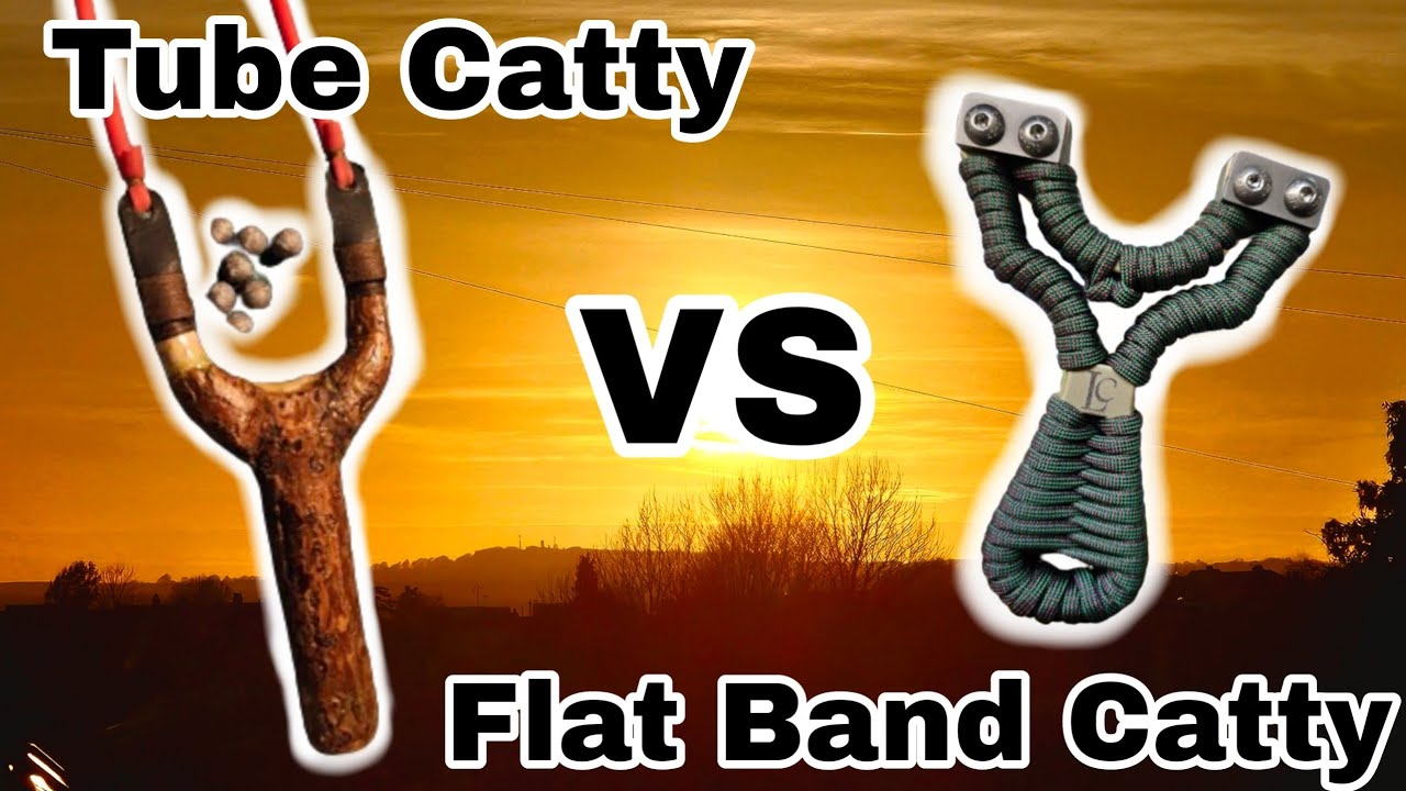 Tube Catapult VS Flat Band Slingshot | Trickshot Challenge!