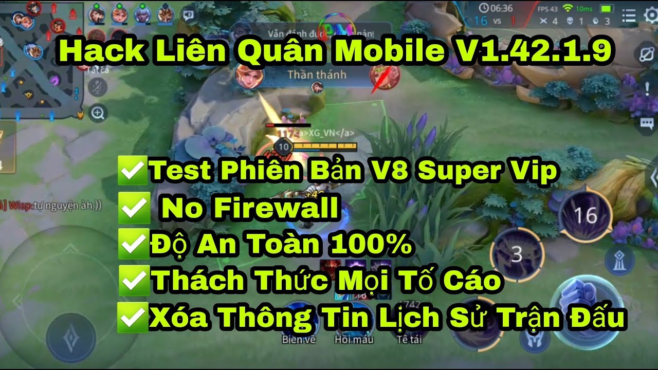 Hack Li&ecirc;n Qu&acirc;n Mobile V1.42.1.9 Free. Test V8 Super Vip No Use Firewall, Th&aacute;ch Tố C&aacute;o V&agrave; C&aacute;i Kết...