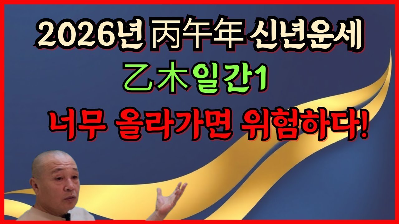 2026년 丙午年 신년운세 乙木일간 운세1 너무 올라가면 위험하다!