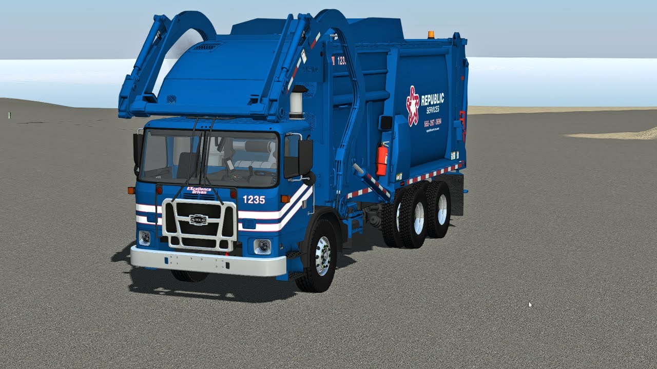 Rigs of Rods Republic Services Front Loader Run.