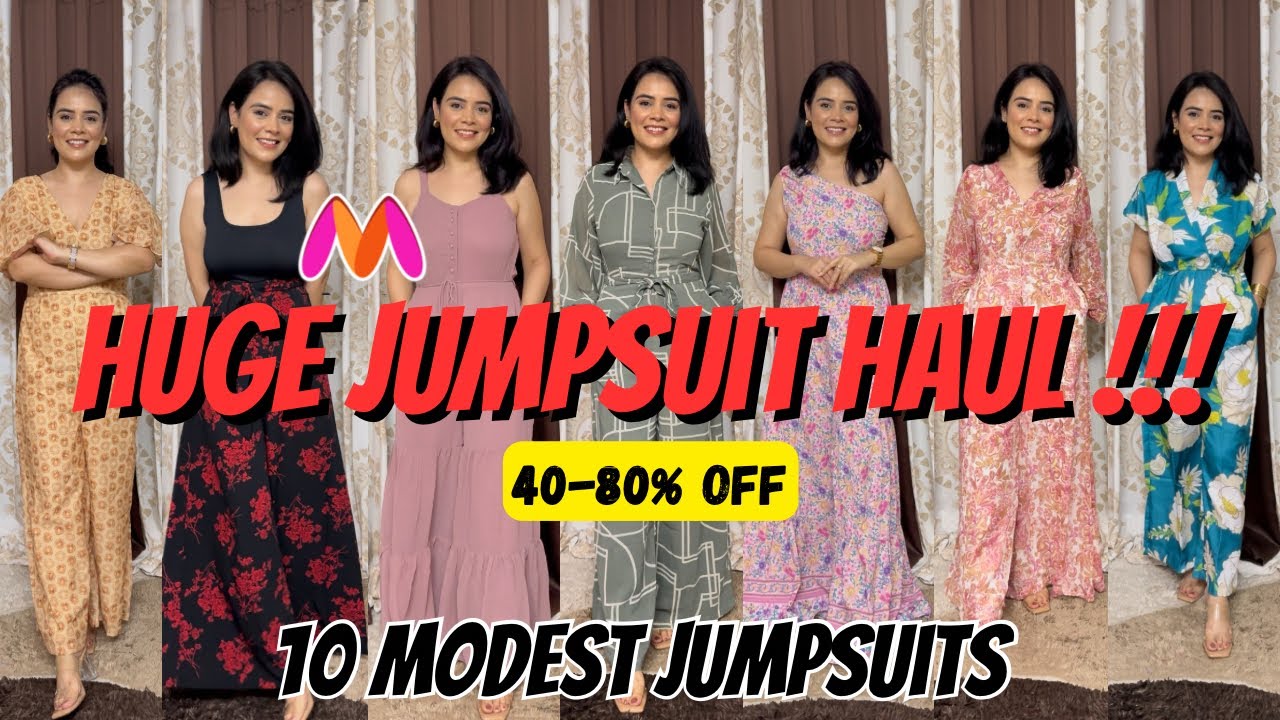 huge MYNTRA jumpsuit haul | edgyetika | 10 modest jumpsuit try on #myntra #jumpsuit #myntrahaul
