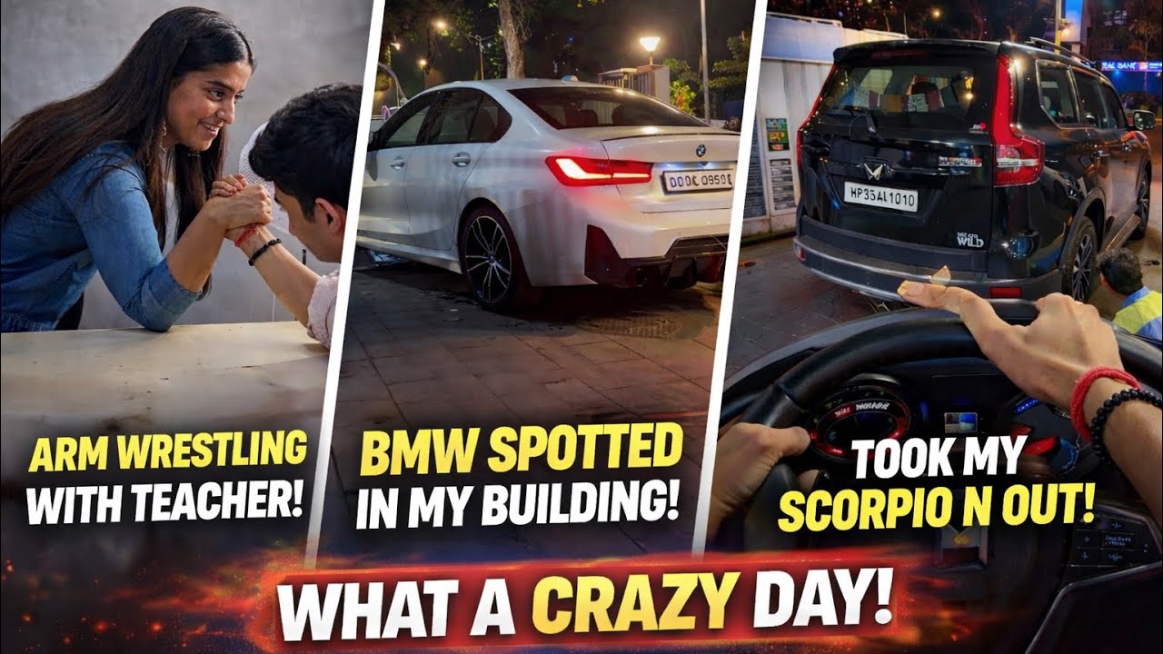 Arm Wrestling With My Teacher…. Then Took ScorpioN Out 🤩 BMW Spotted