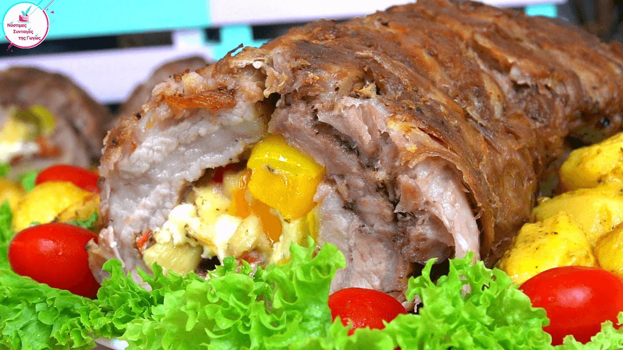 Ρολο Χοιρινο Γεμιστο στη Γαστρα Χοιρινη Πανσετα για το Χριστουγεννιατικο Τραπεζι Παραδοσιακη Συνταγη