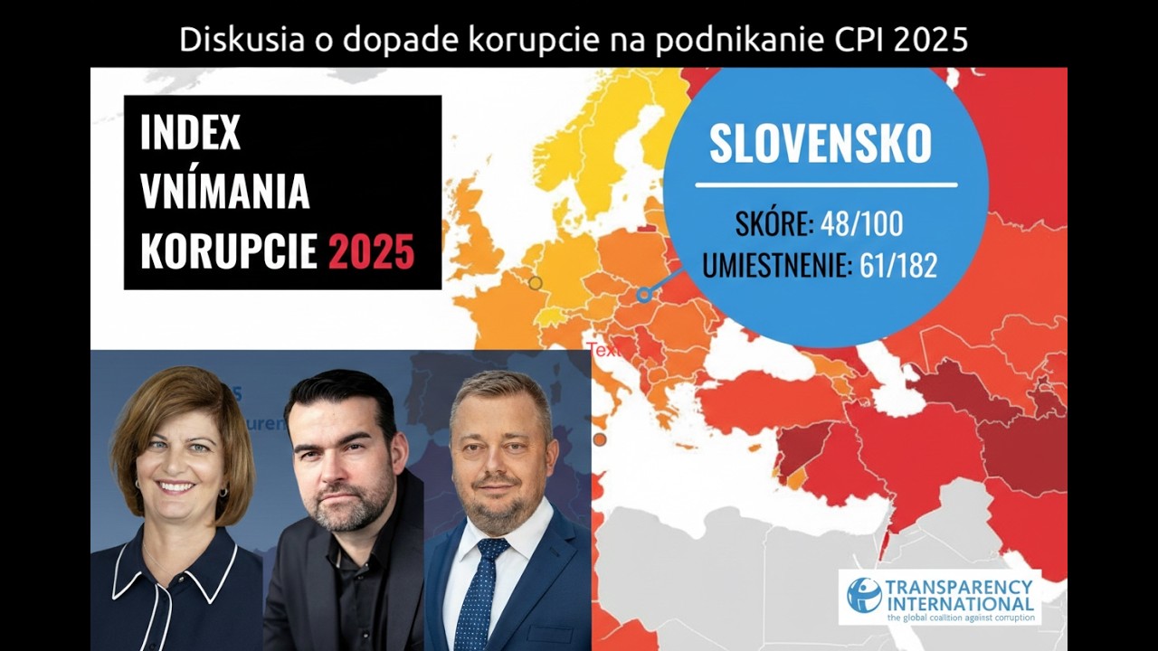 CPI 2025: Diskusia o dopade korupcie a pr&aacute;vneho &scaron;t&aacute;tu na podnikanie na Slovensku