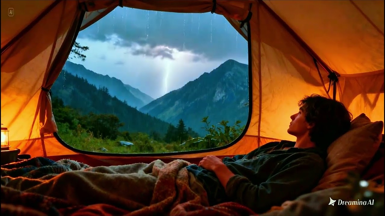 Crazy Lightning Storm While Camping