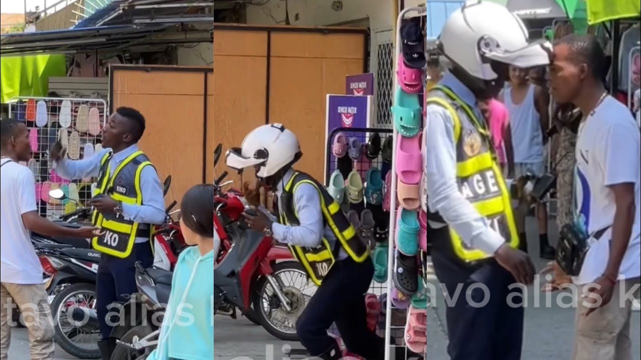 El guarda haciendo bromas en calle comercial a las motos 🙏🏾🤣🔥#viral