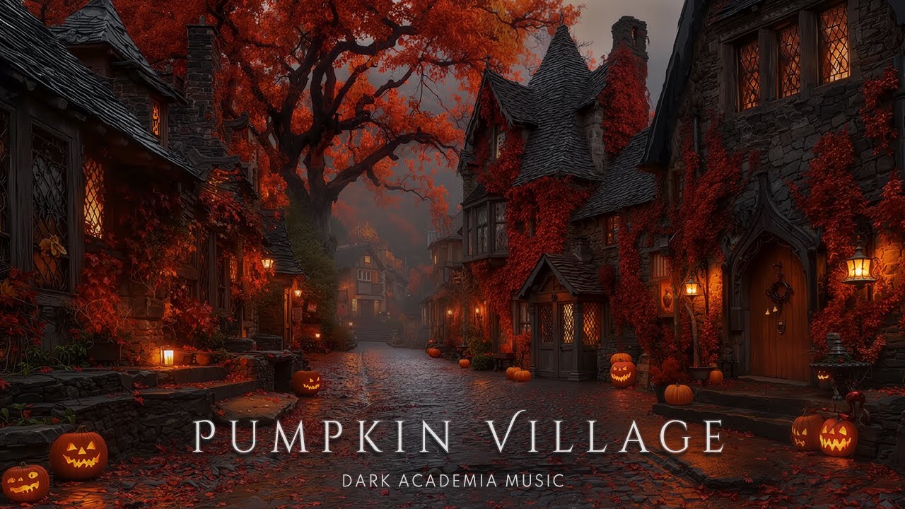 Gothic Halloween Night at Pumpkin Village🎃Classical Piano & Cello | Dark Academia for Warm Autumn