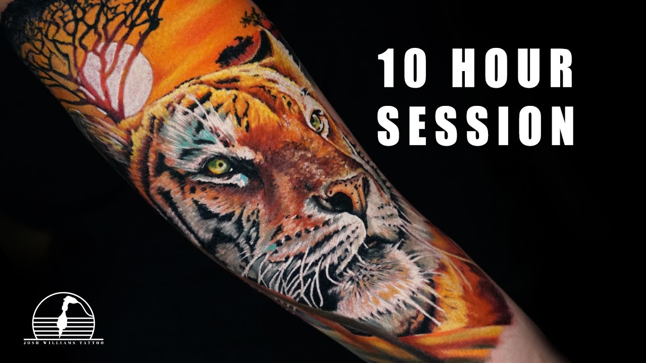 Photo-Realism Tiger Tattoo Time Lapse
