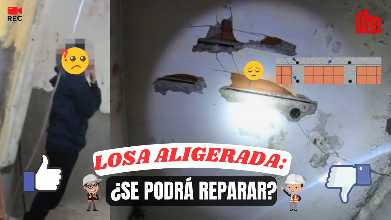 ¿Se podrá reparar este techo? Reparación de losa aligerada dañada por corrosión 😮👷‍♂️