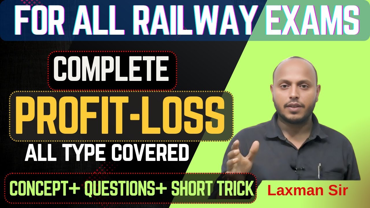 Profit and Loss-Most Expected Questions | RRB ALP, RRB Group-D, RRB Technician,RRB NTPC