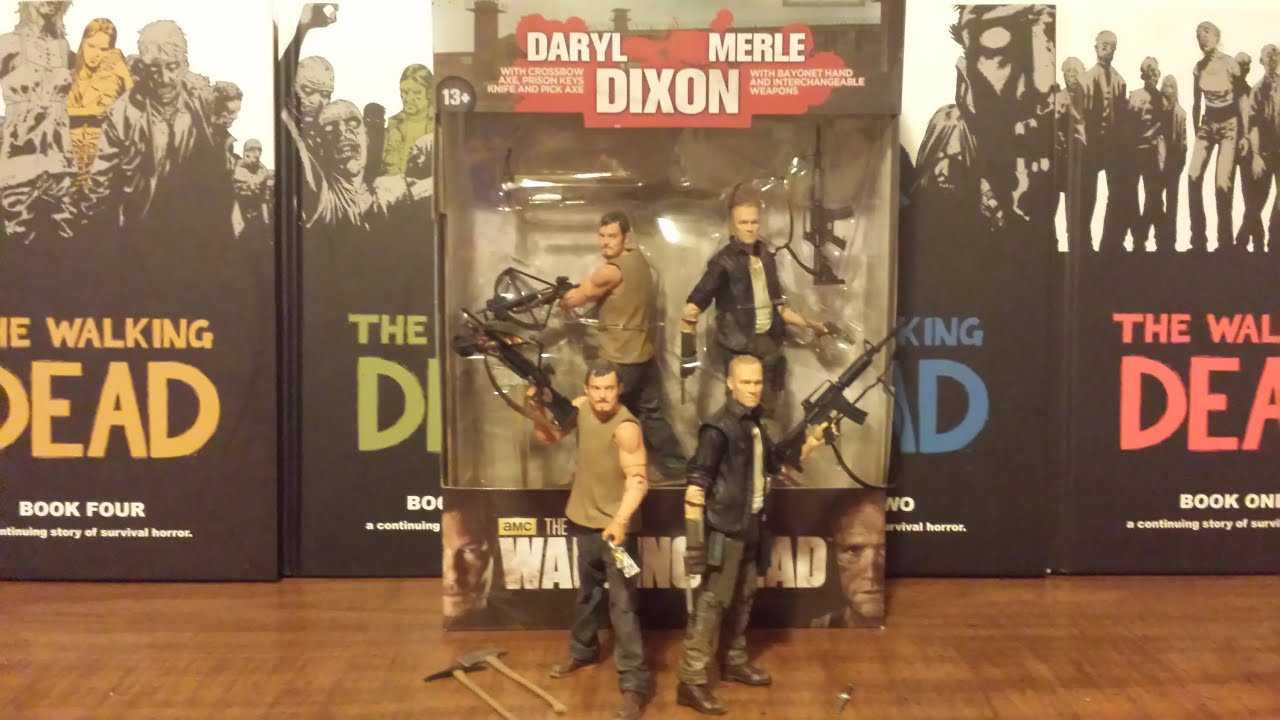 The walking dead tv series 4 Dixon brother 2 pack action figures (HD)
