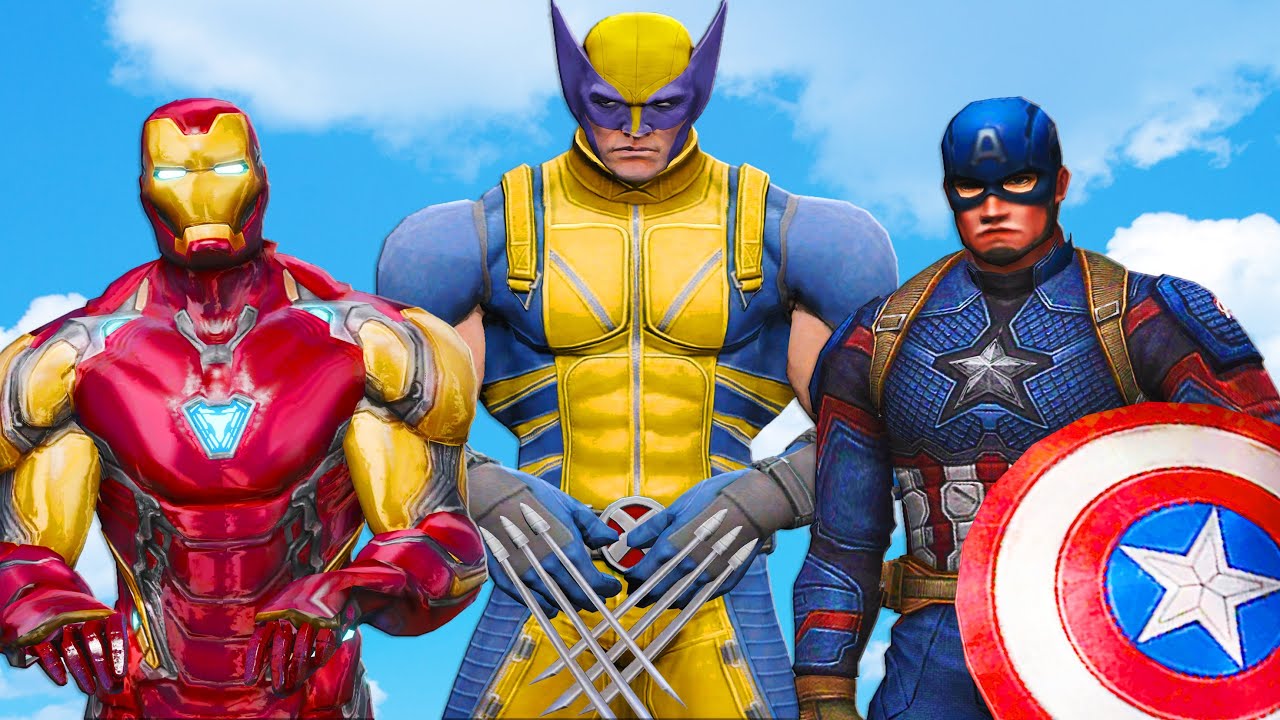 росомаха против железного человека и капитана америки - эпическая битва супергероев
